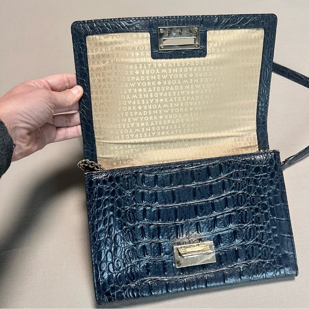 Kate Spade Fiona Croc Embossed Crossbody Bag - Picture 13 of 16